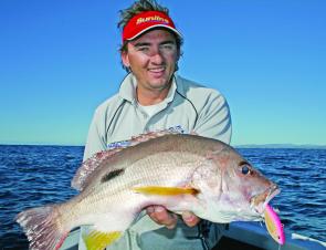 Kelvin Williams caught this quality moses perch on a vibration lure while targeting snapper on the shallow reefs off the Tweed. 